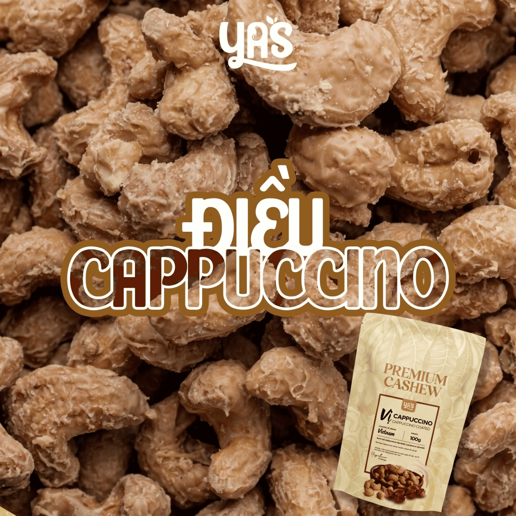 Hạt Điều Cappuccino YAS Túi 100g Điều Cao Cấp, Vị Mới Lạ Làm Đồ Ăn Vặt, Quà Biếu Cao Cấp