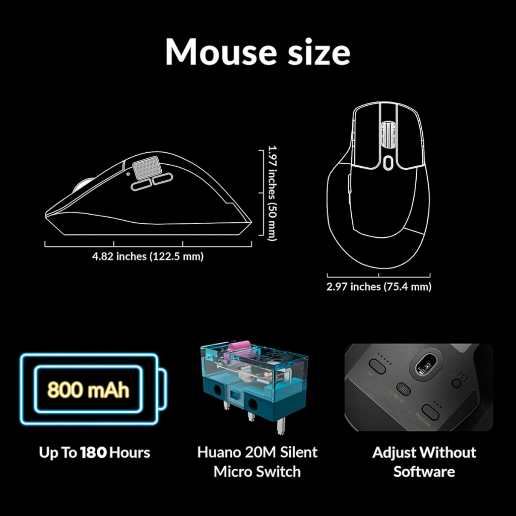 Chuột Keychron M6 Wireless All Silent (Pixart 3395) /Silent (PixArt 3311) - Kết nối 3 Mode, Pin 180H, Bảo hành 12 Tháng | BigBuy360 - bigbuy360.vn