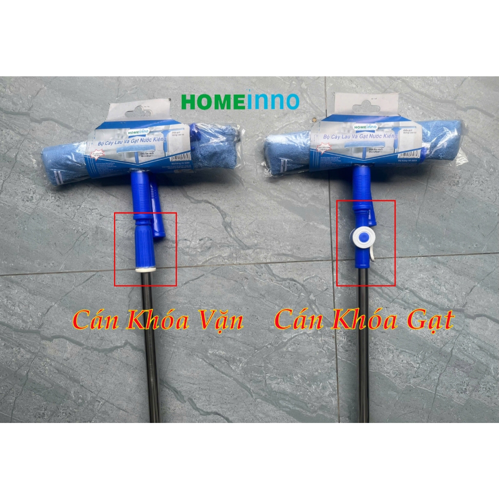 [HỎA TỐC] Cây Lau Kính và Gạt Bóng Kính Homeinno Cán Rút 90cm - Kéo Dài 1m4