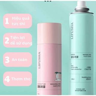 Dầu Gội Khô Phồng Tóc LiFusha Xịt Gội Đầu Khô Chống Bết Tóc Hút Dầu Thừa Làm Sạch Chân Tóc Giữ Tóc Bồng Bềnh