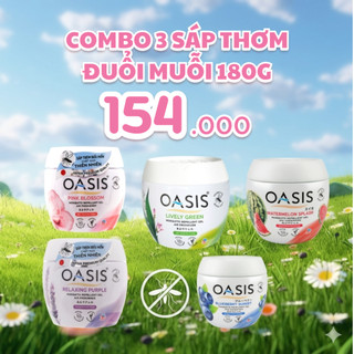Combo 3 Sáp thơm OASIS đuổi muỗi hộp 180g đa dạng hương
