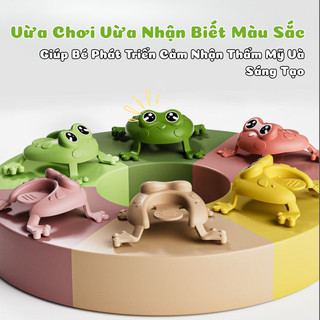 Đồ Chơi Nhảy Ếch Vui Nhộn FROG Sẵn 15 Ếch Con Nhiều Màu Sắc - Đồ Chơi Giải Trí, Gắn Kết Gia Đình Cho Bé