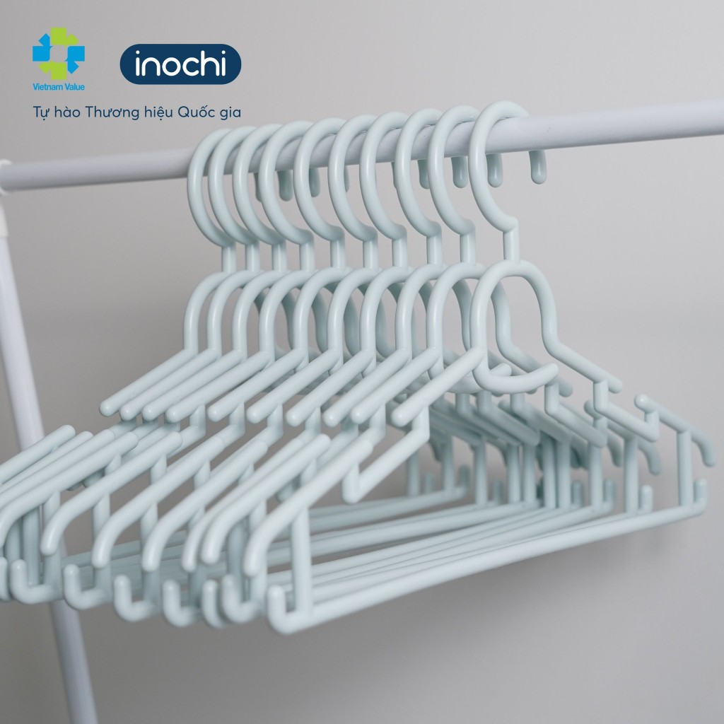 SET 10 Móc áo người lớn 180 Hara Inochi cao cấp, dày dặn, chịu lực tốt, tối ưu không gian