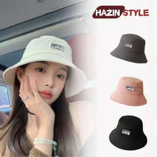 Mũ bucket HAZIN thêu chữ, mũ vành tròn form mềm chất vải kaki dành cho nam nữ phong cách hàn quốc