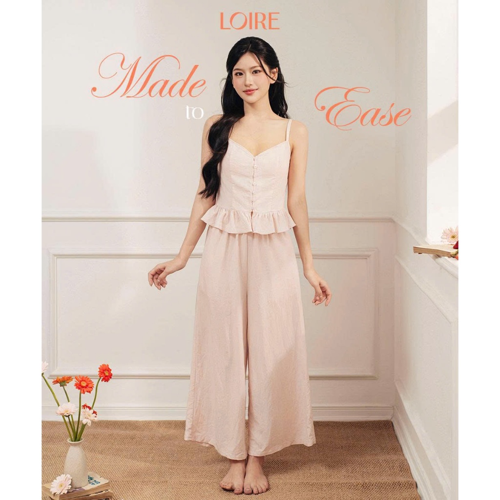 [Made to Ease]Bộ Mặc Nhà Larlin Loirechic FDMN260377 Dáng Hai Dây Dài