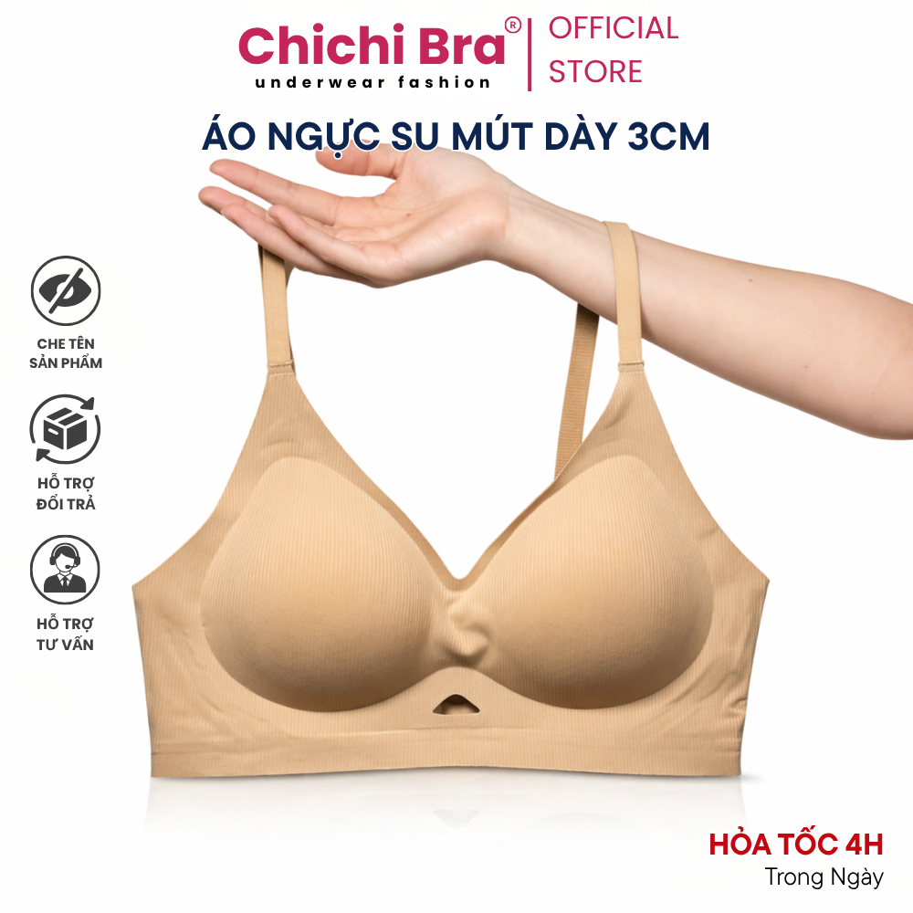 Áo Ngực Áo Lót Áo Bra Nữ Su Mút Dày 3CM Không Gọng Có Mút Đệm Gom Quả Chống Xệ CHICHI 048