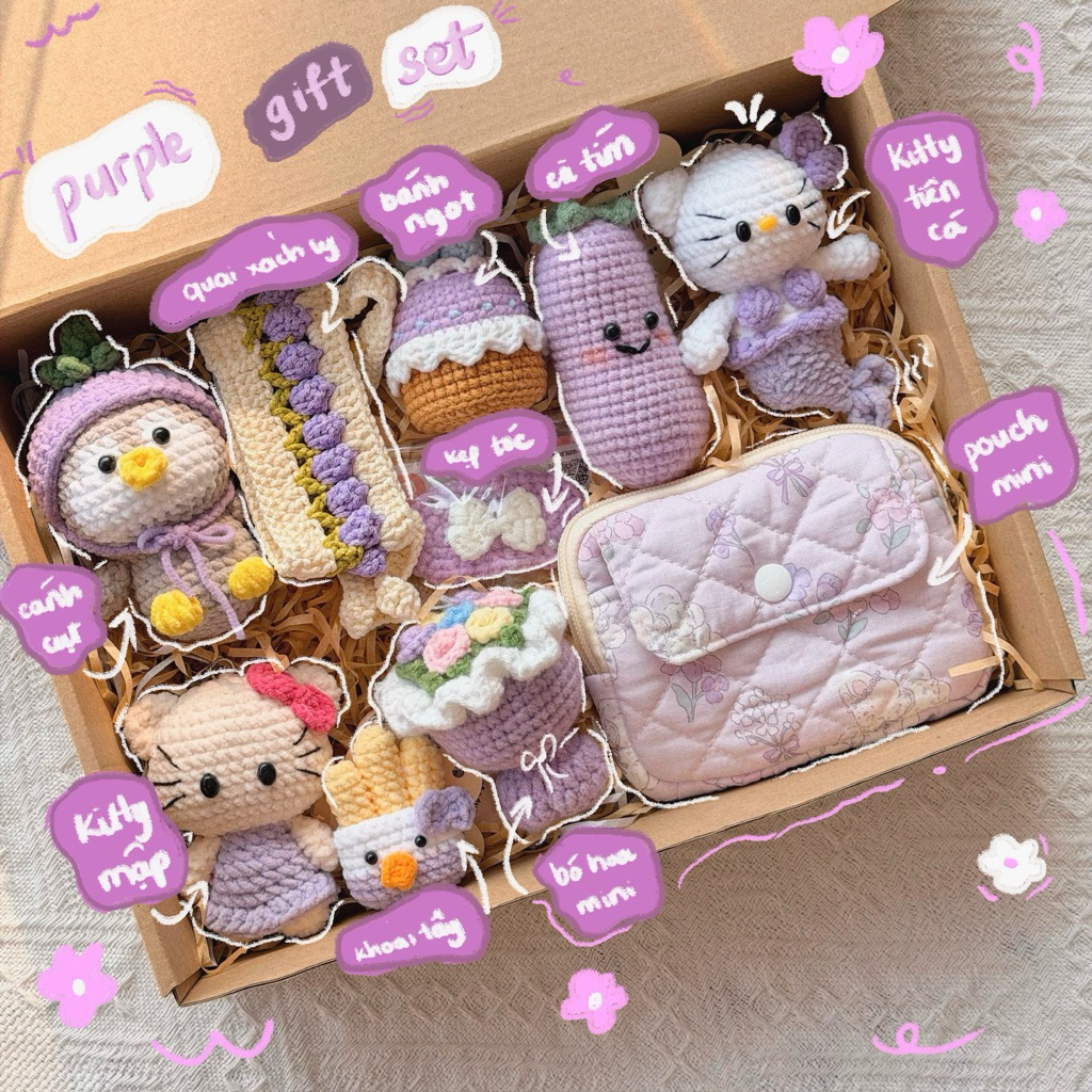 [BẢN GIỚI HẠN GIÁ CAO] Set Quà Mix Handmade Giáng Sinh Noel Christmas Bằng Len Móc Khoá Ví Chậu Hoa Tổng Hợp Đáng Yêu