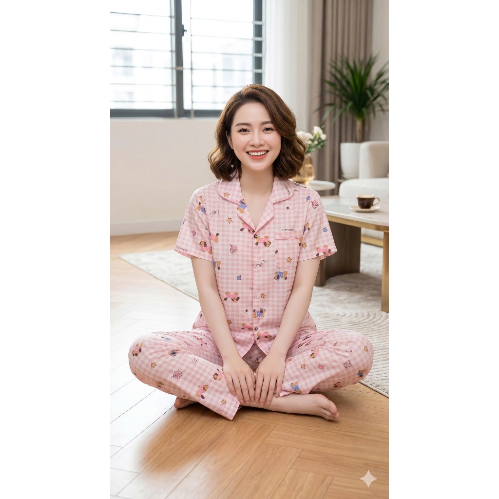 Set Đồ Ngủ Pijama, Tổng Hợp Đồ Ngủ Nữ, Bộ Mặc Nhà Mẫu Tay Ngắn Lụa