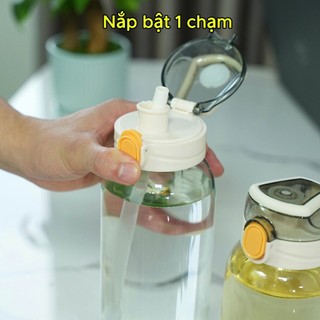 Bình Thủy Tinh Cao Cấp Nắp Bật Tiện Lợi, Dung tích 750ml - 1000ml, Chịu Nhiệt Cao, Bền Bỉ