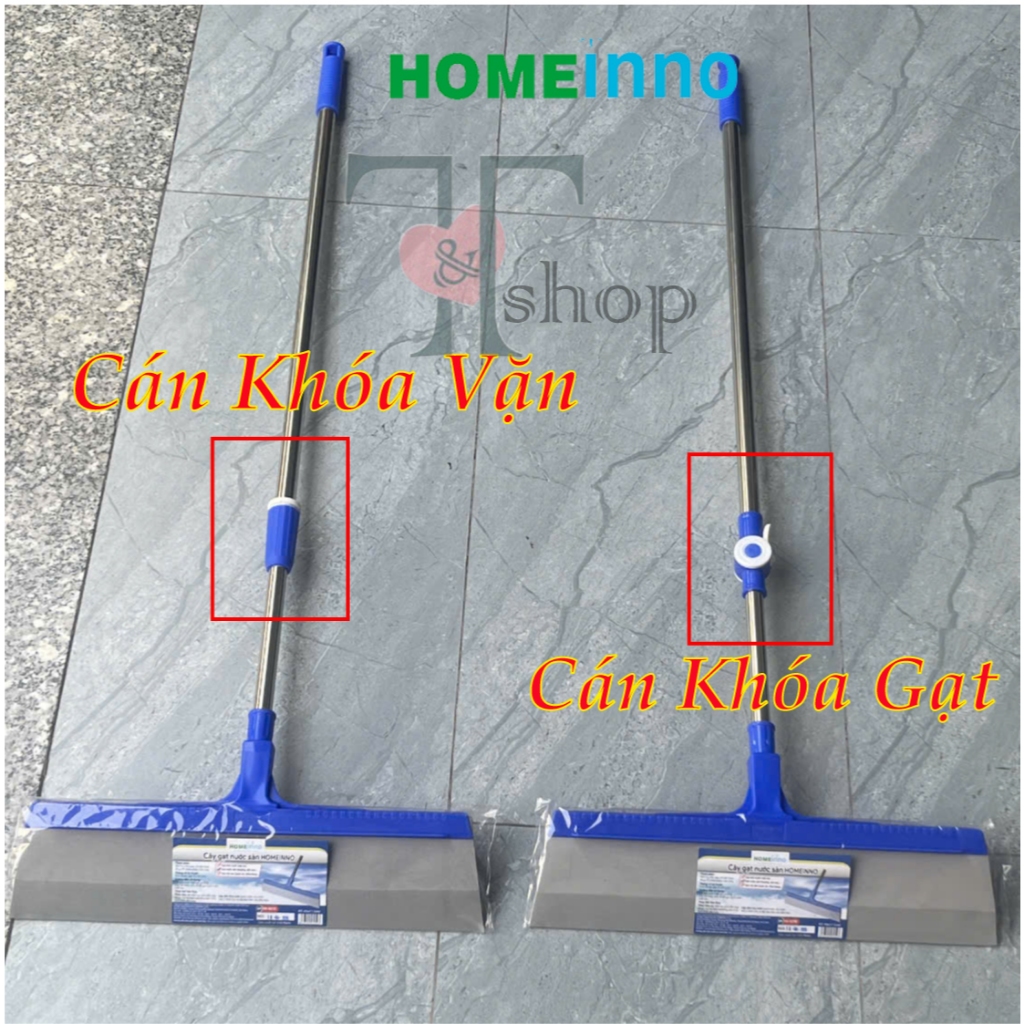 Cây Gạt, Đẩy Nước Sàn Nhà Lưỡi Gạt Eva 43cm Homeinno Cán Rút Thu Ngắn 90 Dài Ra 140cm