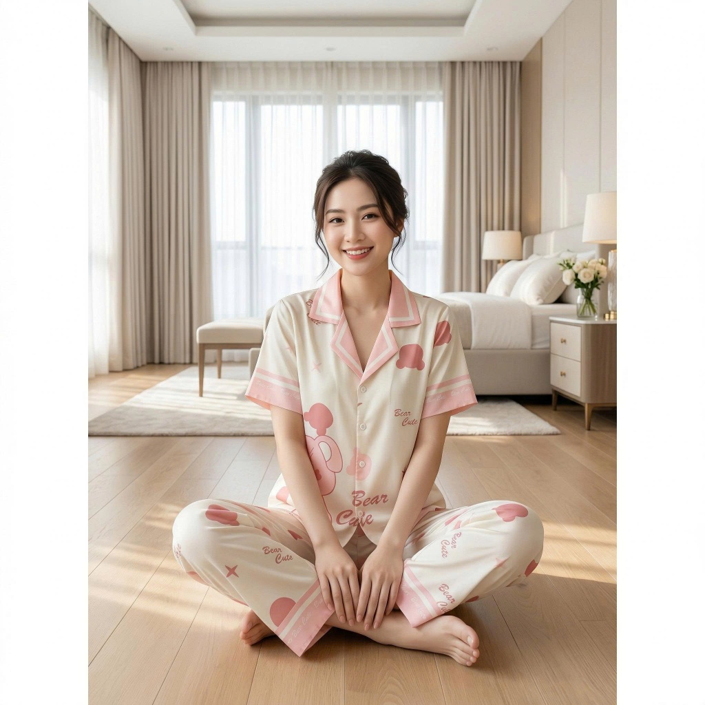 Set Đồ Ngủ Pijama, Tổng Hợp Đồ Ngủ Nữ, Bộ Mặc Nhà Mẫu Tay Ngắn Lụa