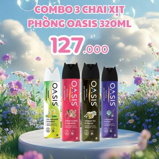 Combo 3 Chai Xịt Phòng OASIS đủ mùi hương 320ml