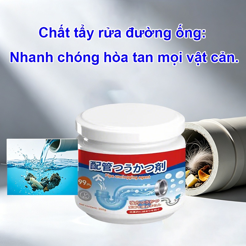 COD Chất tẩy rửa đường ống siêu mạnh này có thể thông tắc bồn cầu, bồn rửa và nhiều thiết bị khác, đồng thời khử mùi hôi