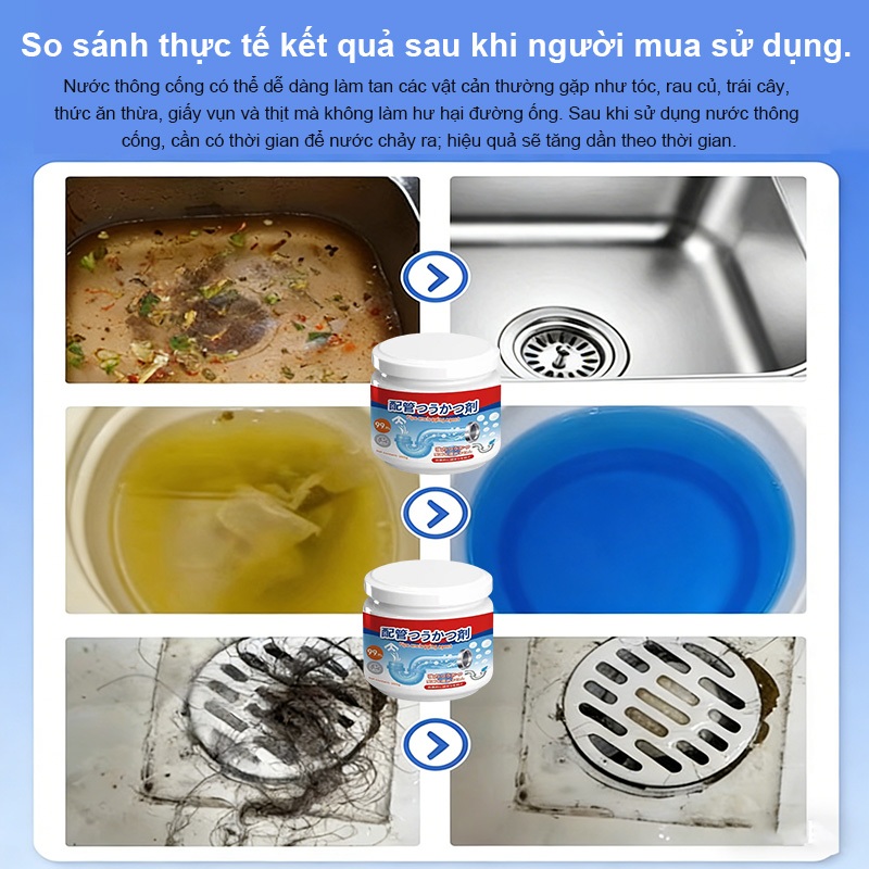 COD 【Chất thông ống nước】ống tắc không cần lo lắng, đổ một lần là thông thoáng cực kỳ! Một chai 260ml