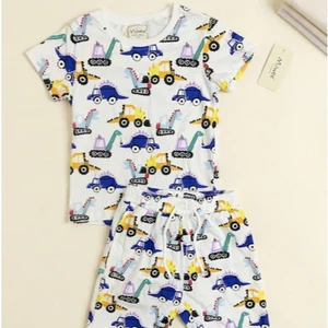 Bộ Cộc Cotton Bé Trai In Hình Ô Tô - Chất Mềm, Mát, Bé Thoải Mái Vận Động Cả Ngày