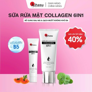 Sữa Rửa Mặt KIHASU Collagen 6in1 Dạng Gel Sáng Da Dưỡng Ẩm Làm Sạch Cho Da Khô Nhạy Cảm