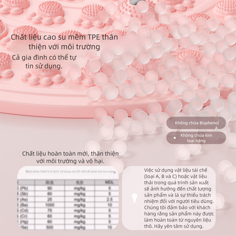 Thảm Massage Chân, Chất Liệu Silicon Đàn Hồi Cao Điều Hoà Lưu Thông Khí Huyết, Tại Nhà Chống Trượt Dễ Vệ Sinh
