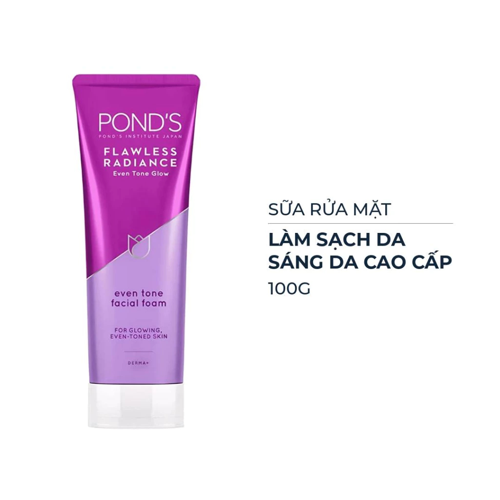 Sữa Rửa Mặt Pond's mới 3X sáng mướt với Niacinamide và Vitamin C, không gây khô da,giảm lão hoá 100g