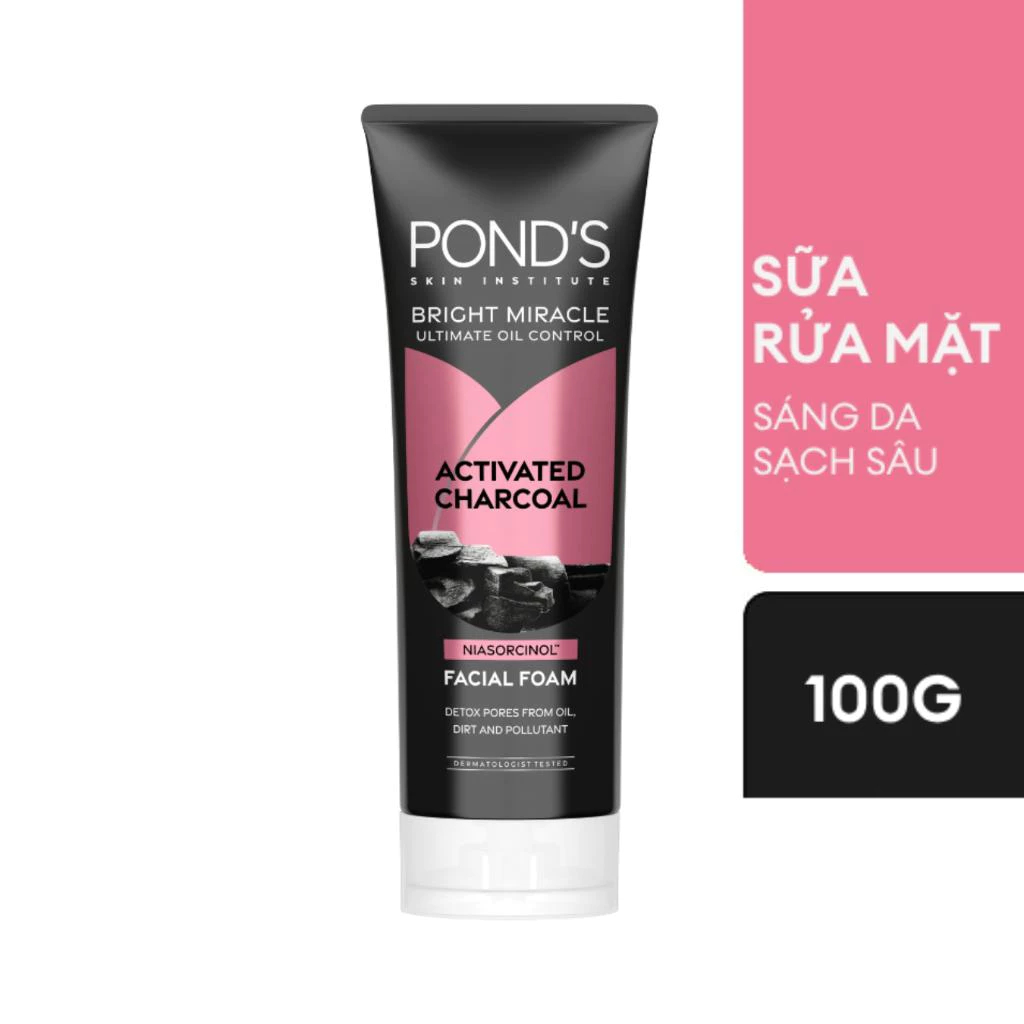 Sữa Rửa Mặt Pond's mới 3X sáng mướt với Niacinamide và Vitamin C, không gây khô da,giảm lão hoá 100g