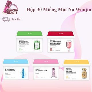 Hộp 30 Miếng Mặt Nạ Wonjin Dưỡng Trắng Combo 30 Miếng Mask Wonjin Effect Essence Mask Cấp Ẩm Phục Hồi Da- Skinora Beauty