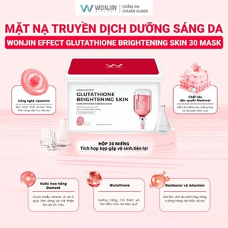 Hộp 30 Miếng Mặt Nạ Wonjin Dưỡng Trắng Combo 30 Miếng Mask Wonjin Effect Essence Mask Cấp Ẩm Phục Hồi Da- Skinora Beauty