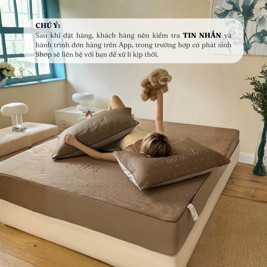 (CDH01)-Chiếu điều hòa băng lạnh đệm chân cao 25cm MemMinbedding Luxury cao cấp thế hệ mới cool latex mềm mát thoáng khí