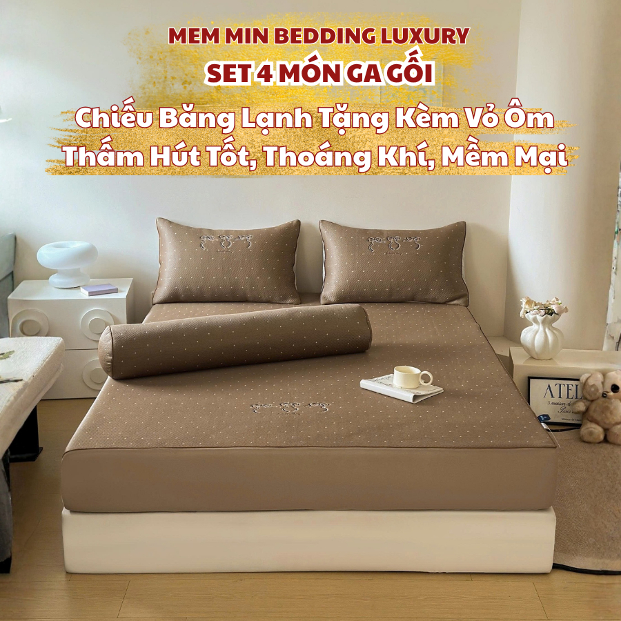 (CDH01)-Chiếu điều hòa băng lạnh đệm chân cao 25cm MemMinbedding Luxury cao cấp thế hệ mới cool latex mềm mát thoáng khí