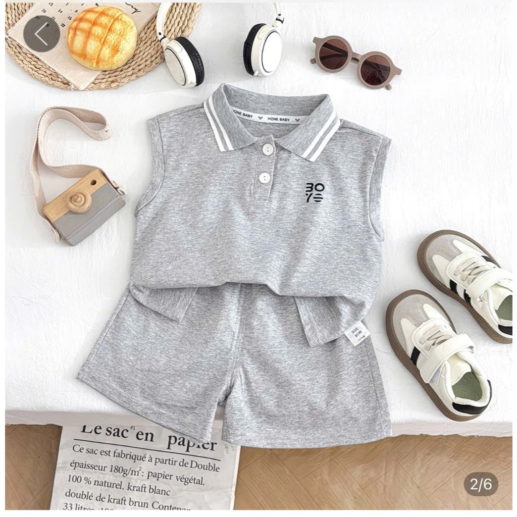 Set Polo Bé Gái Bé Trai Mùa Hè – Đồ Bộ Trẻ Em Cotton Mềm Mịn, Form Rộng Năng Động, Mặc Đi Chơi Siêu Xinh