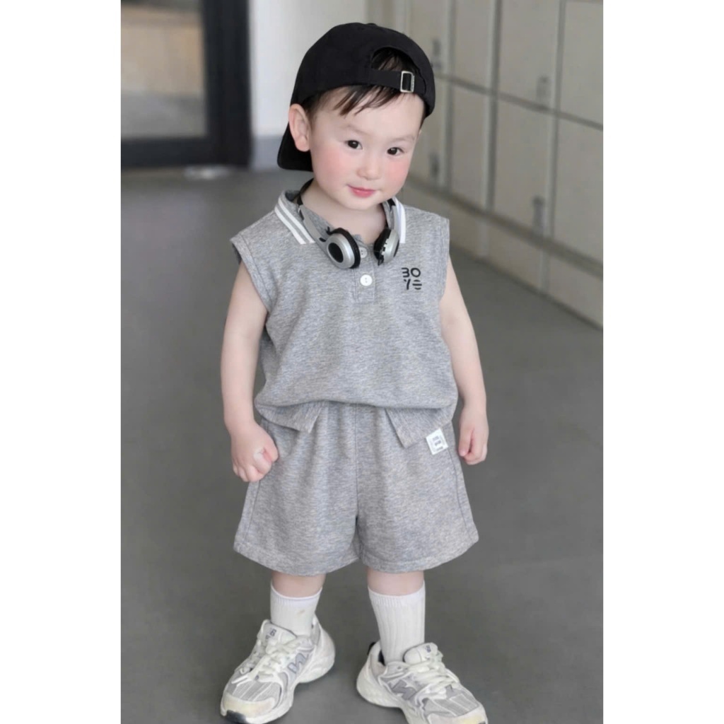 Set Polo Bé Gái Bé Trai Mùa Hè – Đồ Bộ Trẻ Em Cotton Mềm Mịn, Form Rộng Năng Động, Mặc Đi Chơi Siêu Xinh