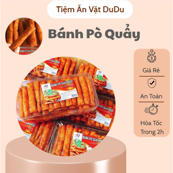 Bánh Pò Quẩy Vừng, Bánh Pò Quẩy Ngọc Quỳnh Hộp 320G Thơm Giòn Ngon - Đồ Ăn Vặt