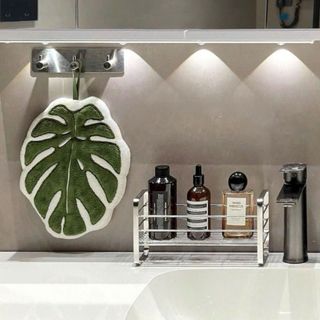 [bongbaydecor24]Khăn lau tay hình lá cây dày dặn, thấm hút tuyệt vời, kèm dây treo tiện dụng
