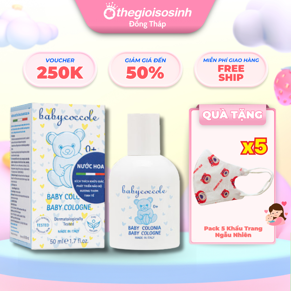 Nước Hoa Cho Bé Babycoccole 0M+ Chiết Xuất Hoa Sen An Toàn Cho Trẻ Sơ Sinh & Em Bé 50ml SSVL