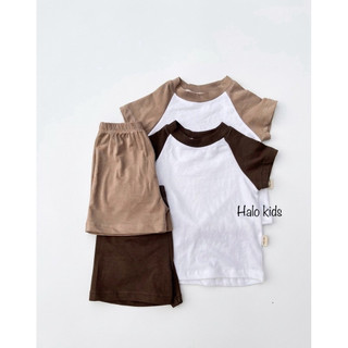 Bộ cộc tay cotton xuất phong cách hàn quốc cho bé trai bé gái