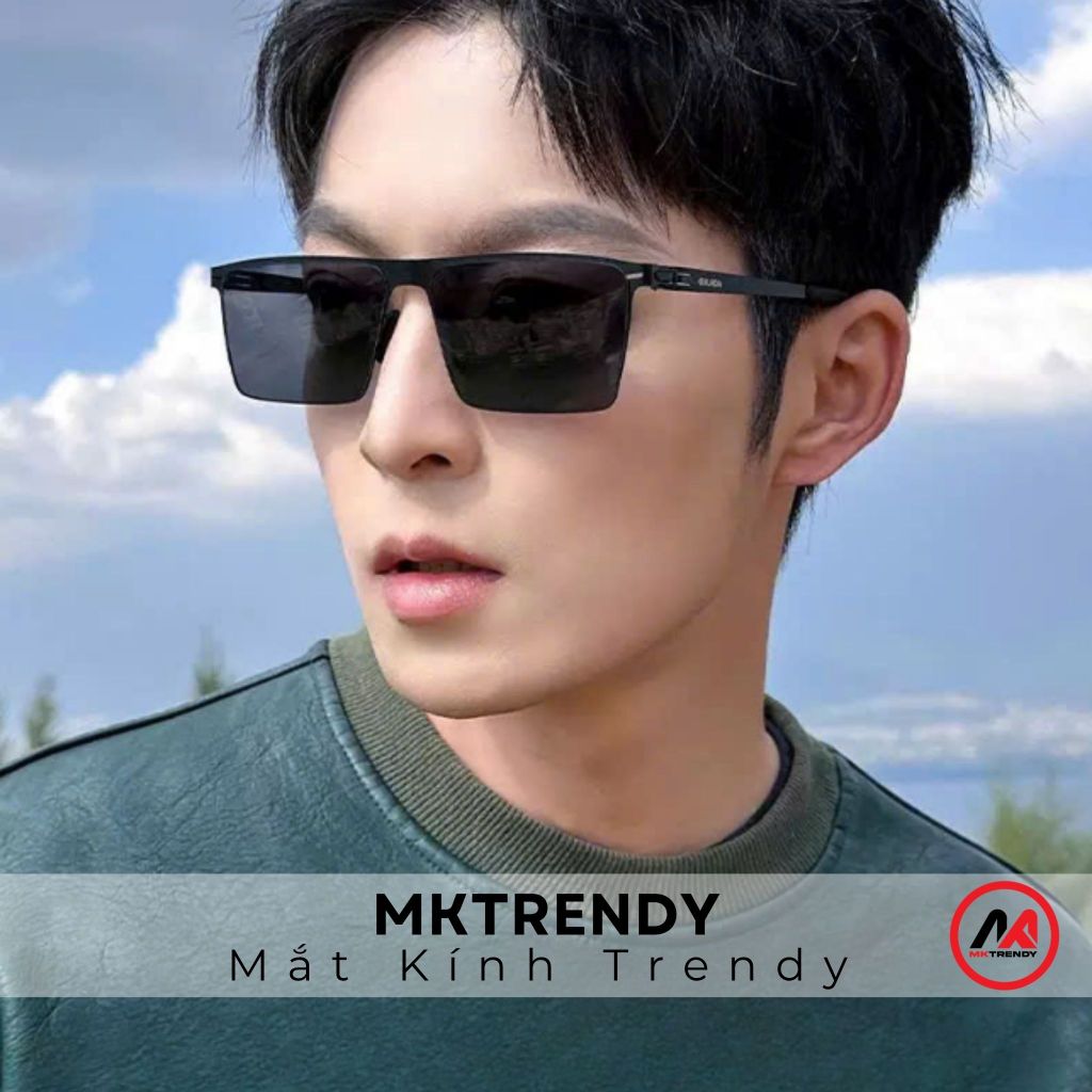 Kính râm gọng vuông thời trang nam MKTRENDY kính mát đi đường chống nắng chống tia UV giảm chói M6