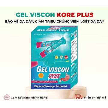 Gel dạ dày GEL VISCON (Hộp 24 gói) Hỗ trợ giảm các triệu chứng viêm dạ dày, tá tràng, trào ngược thực quả