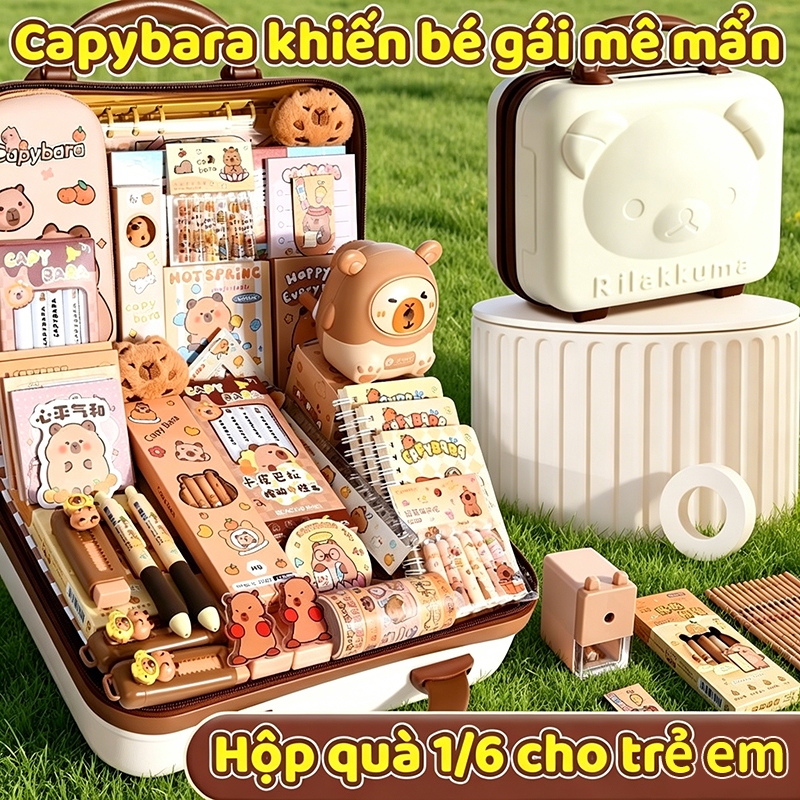 Hộp quà tặng văn phòng phẩm hoạt hình Bộ sản phẩm bao gồm nhiều loại văn phòng phẩm món quà ý nghĩa
