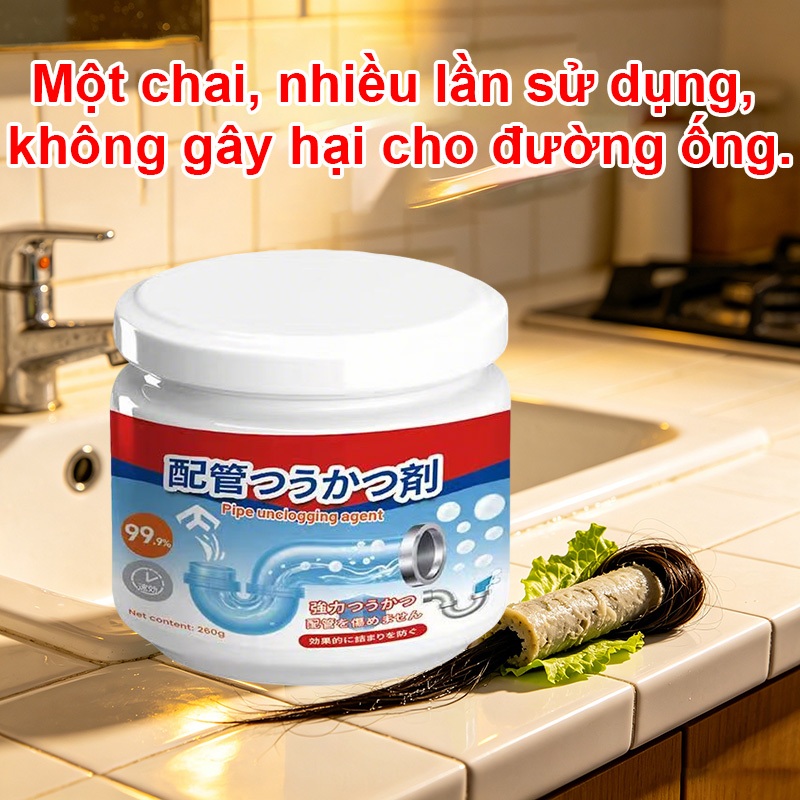 COD 【Chất thông ống nước】ống tắc không cần lo lắng, đổ một lần là thông thoáng cực kỳ! Một chai 260ml