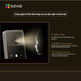 Khóa Thông Minh EZVIZ DL20FVS Plus Mở khóa Tĩnh Mạch, Nhận diện Khuôn Mặt, Màn Hình 4 inch - Miễn phí lắp đặt HCM & HN