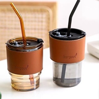 Ly cốc thủy tinh cao cấp có bao da 450ml