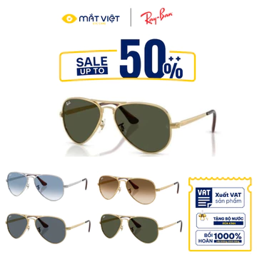 KÍNH MÁT UNISEX RAY-BAN 0RB3925, Kính Mát Kim Loại, Kính Mát Phi Công, Kính Mát Thời Trang, Mắt Kính Chính Hãng Mắt Việt