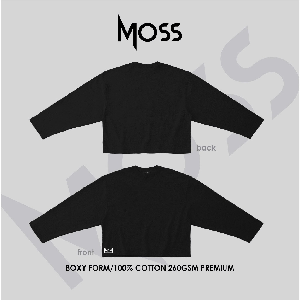 ÁO THUN BOXY TAY DÀI 260GSM IN LOGO CAO SU NỔI - "BASIC MOSS" - CHẤT COTTON 100% 260GSM PREMIUM MOSS
