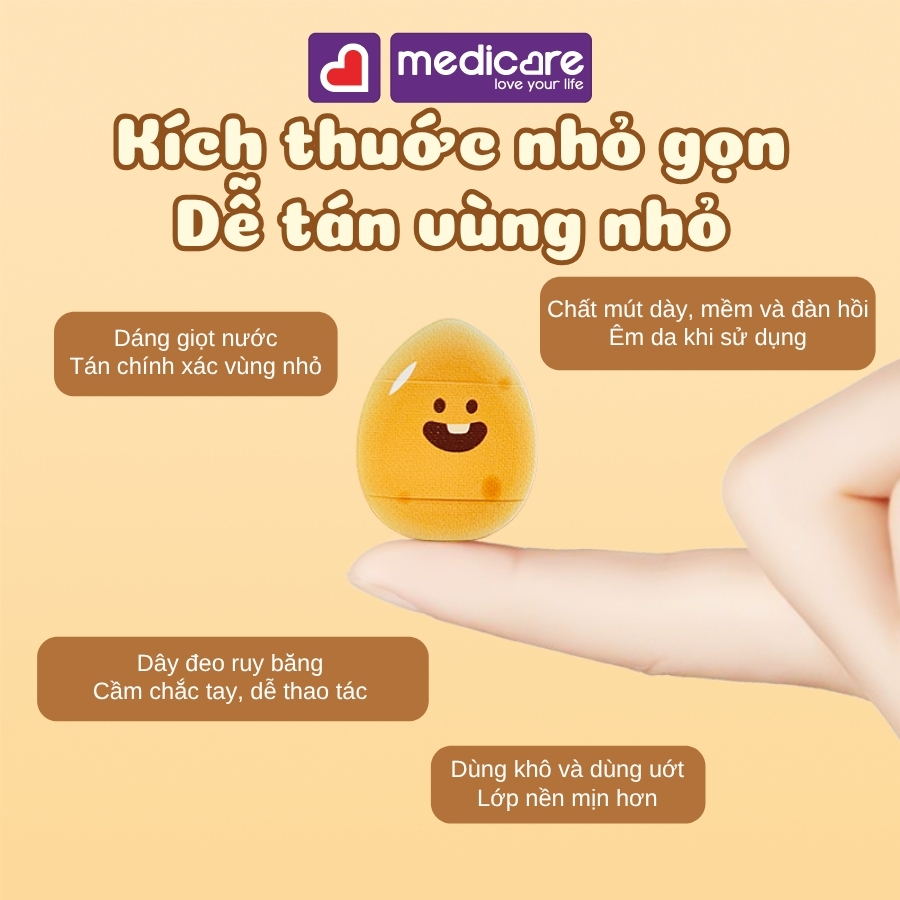Mút Tán Nền + Bông Phấn Mini IDEALFUL Bakery Collection 4 Cái