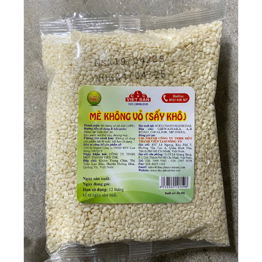 Mè Trắng Không Vỏ Việt San 150g - Hạt Mè Trắng Làm Bánh Nấu Chè Làm Muối Mè Dinh Dưỡng