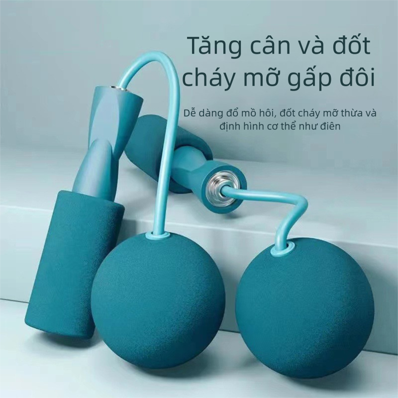 Dây Nhảy Không Dây Có Bóng Tạ Tay Cầm Mút Êm Dây Nhảy Tập Thể Lực Tại Nhà Gọn Nhẹ, Phù hợp tập tại nhà
