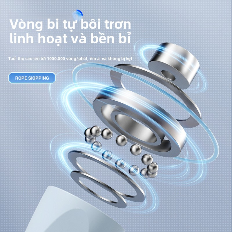 Dây Nhảy Không Dây Có Bóng Tạ Tay Cầm Mút Êm Dây Nhảy Tập Thể Lực Tại Nhà Gọn Nhẹ, Phù hợp tập tại nhà