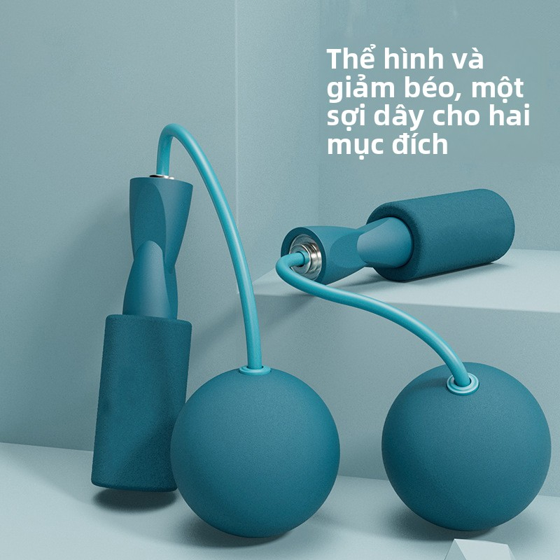 Dây Nhảy Không Dây Có Bóng Tạ Tay Cầm Mút Êm Dây Nhảy Tập Thể Lực Tại Nhà Gọn Nhẹ, Phù hợp tập tại nhà