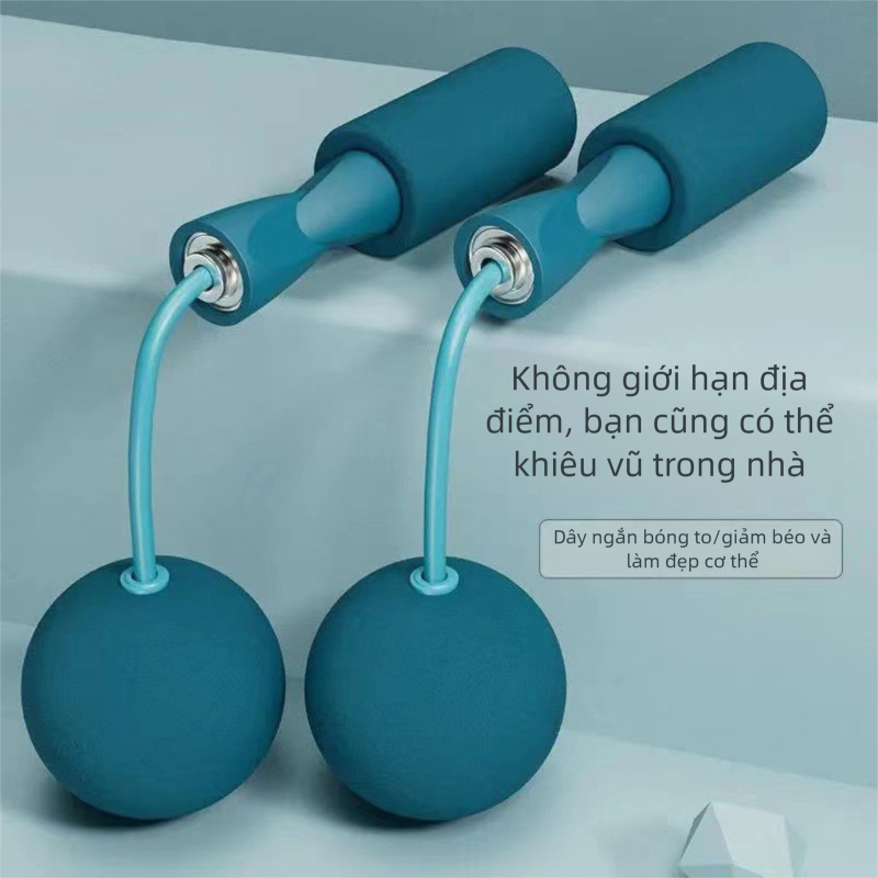 Dây Nhảy Không Dây Có Bóng Tạ Tay Cầm Mút Êm Dây Nhảy Tập Thể Lực Tại Nhà Gọn Nhẹ, Phù hợp tập tại nhà