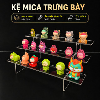 [MICA 3mm]Kệ Mica Bậc Thang 2-3-4-5 Tầng Trong Suốt Cao Cấp Khay Trưng Bày Mỹ Phẩm, Skincare, Đồ Lưu Niệm, Mô Hình Decor