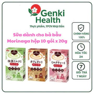 Sữa bầu Morinaga Nhật Bản vị Cà phê, trà sữa, matcha dạng bột - Hỗ trợ vitamin cho bà bầu trước và sau sinh. Hộp 200g
