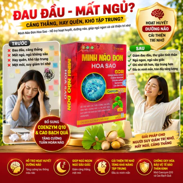 Viên Uống Bổ Não Ginkgo Biloba Minh Não Đơn Hoa Sao - Tăng Cường Trí Nhớ Cho Người Già Chính Hãng
